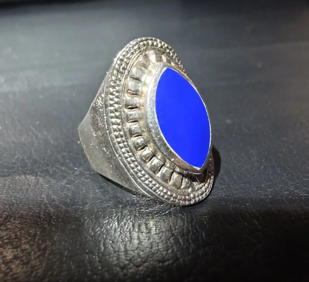 925 Blue Stone Signet Ring